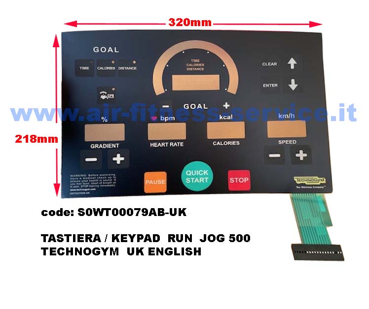 TASTIERA / KEYPAD RUN JOG 500 TECHNOGYM UK ENGLISH NO COOL DOWN - Air ...